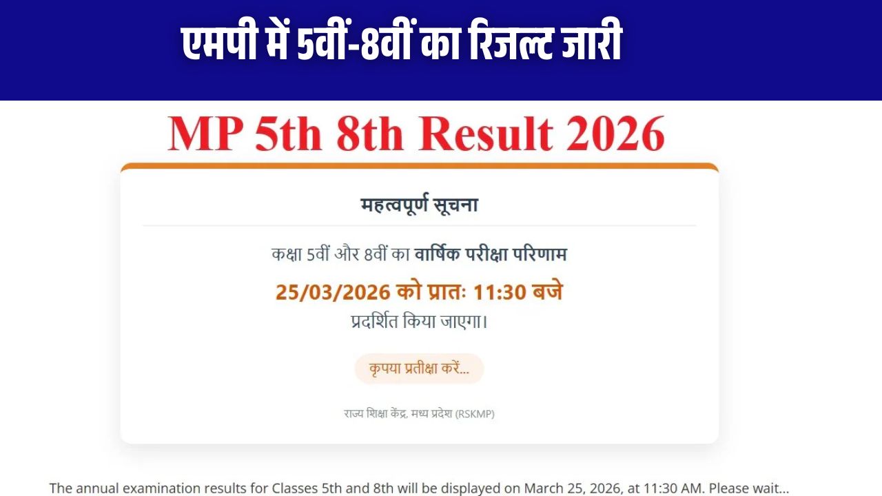 MP Board 5th, 8th Result 2026