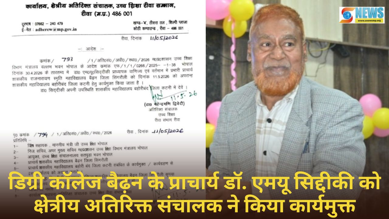 Dr. M.U. Siddiqui, the renowned Principal of Government Rajnarayan Smriti College Waidhan